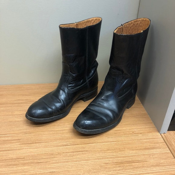 black low cowboy boots